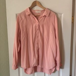 160 Side Stitch Light Peach Blouse sz L QVC